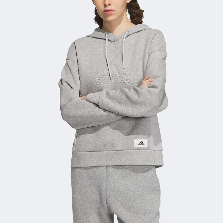 Adidas Lounge Hooded Sweatshirt Sweatshirt Women's Gray-1