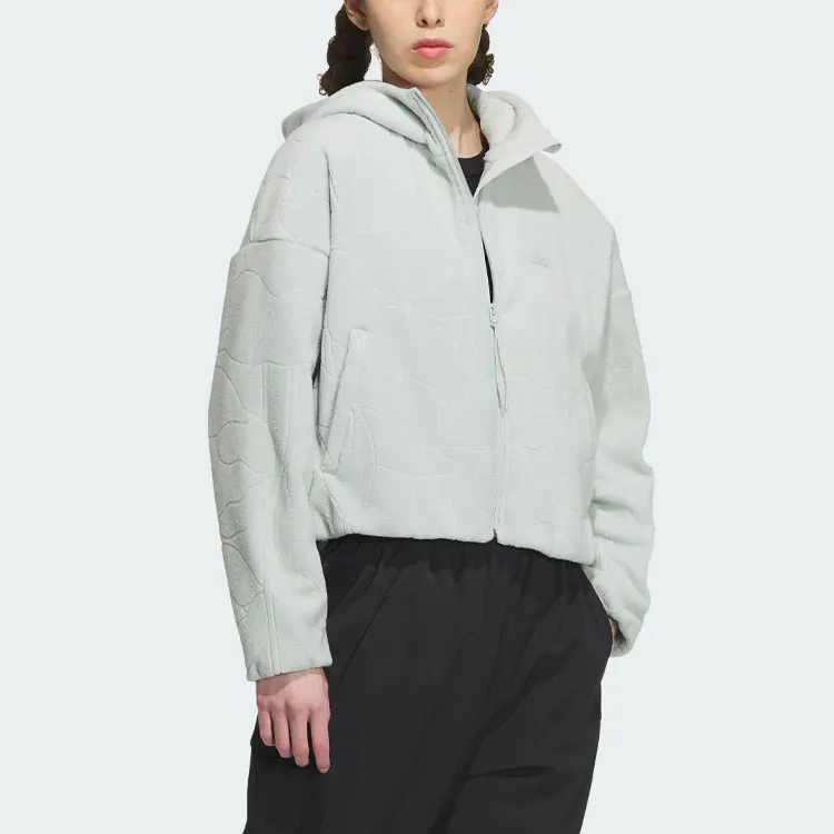 Adidas CITY ESCAPE Velvet Jackets Women's Silver Gray-1