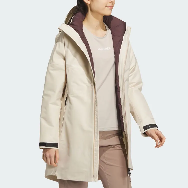 Adidas Waterproof, Windproof, And Breathable Windbreaker Jacket Women's Ecru-5