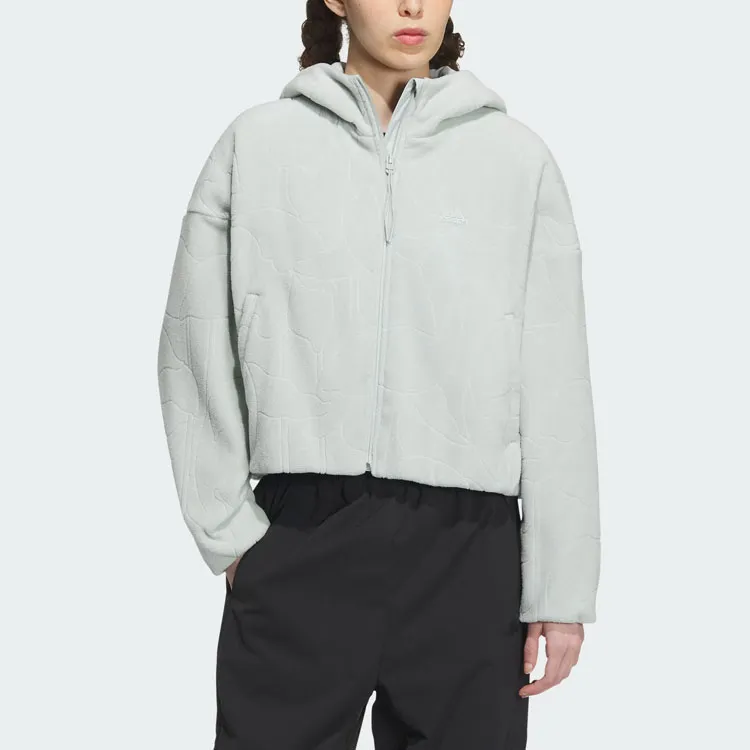 Adidas CITY ESCAPE Velvet Jackets Women's Silver Gray-2