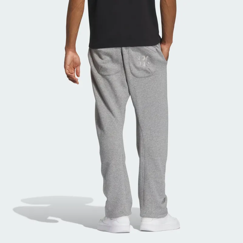 Adidas Knitted Sweatpants Men Medium Heather Gray-2