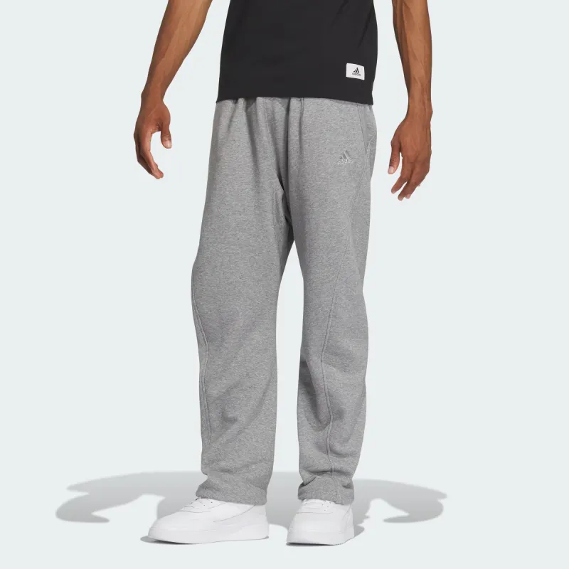 Adidas Knitted Sweatpants Men Medium Heather Gray-1