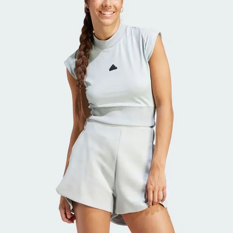 Adidas Z.N.E. Collection Crop Tops Women's Light Asphalt Gray-1