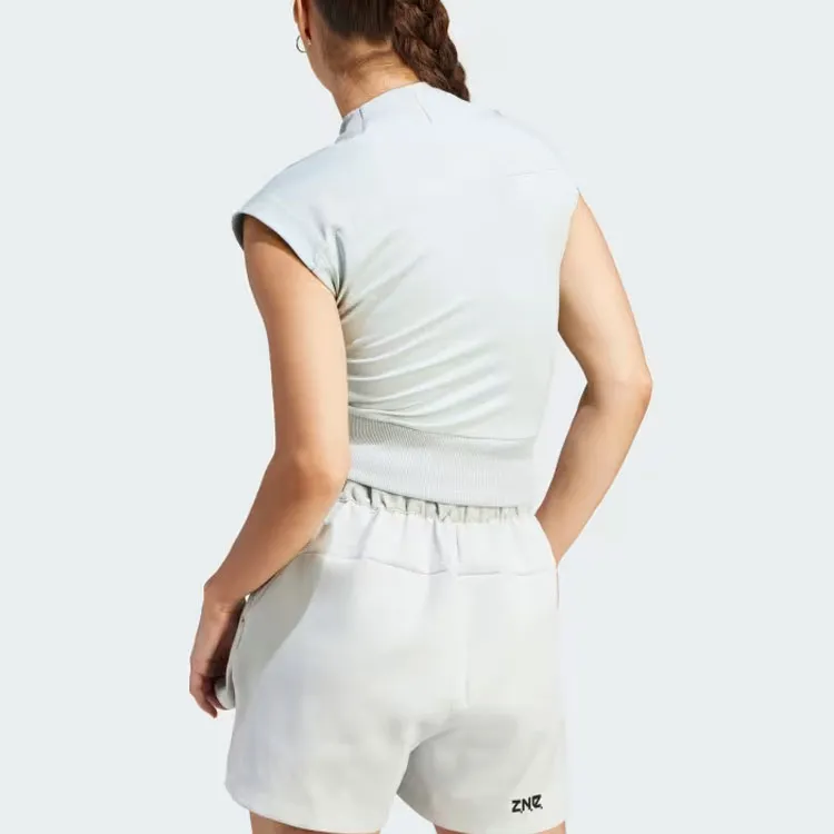 Adidas Z.N.E. Collection Crop Tops Women's Light Asphalt Gray-2