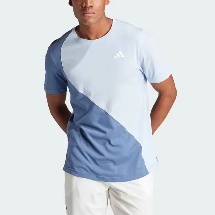 Adidas Colorblock T-Shirts Men Crew Blue-2
