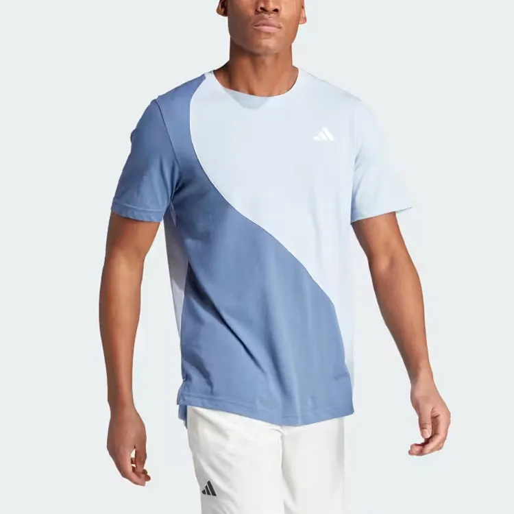 Adidas Colorblock T-Shirts Men Crew Blue-3
