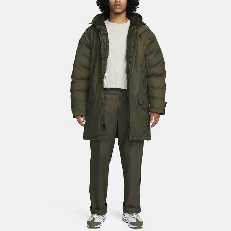 Nike Puffer Jackets Men Khaki Green-2