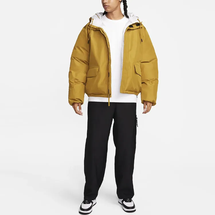 Nike Puffer Jackets Men Yellow Brown-2