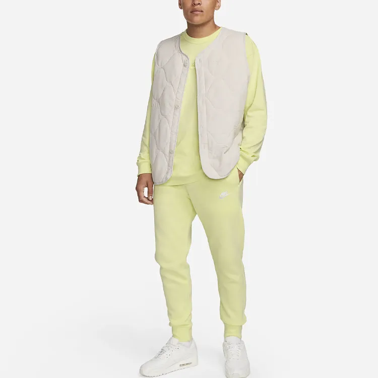 Nike Sportswear Club Fleece Joggers Solid Color Knitted Sports Pants Men's Yellow-2