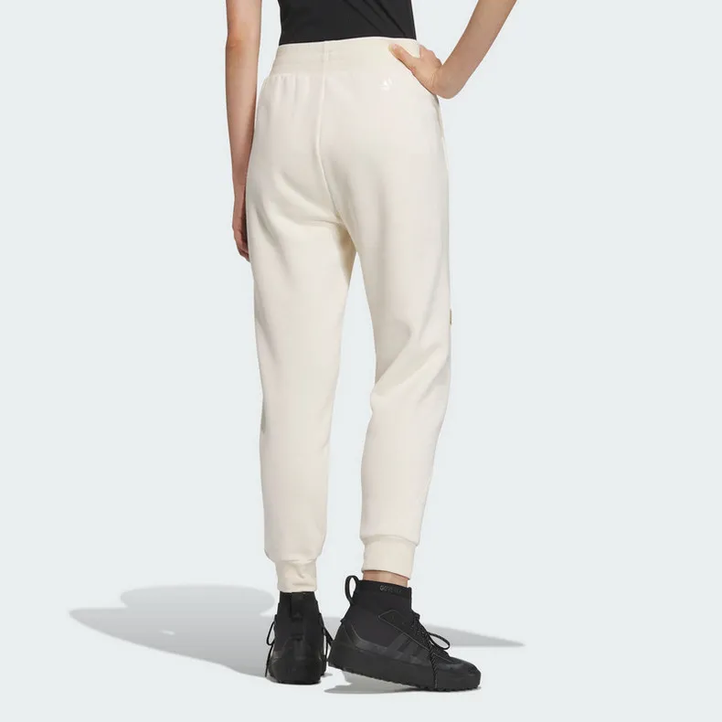 Adidas Knitted Sports Pants Women's Beige-2