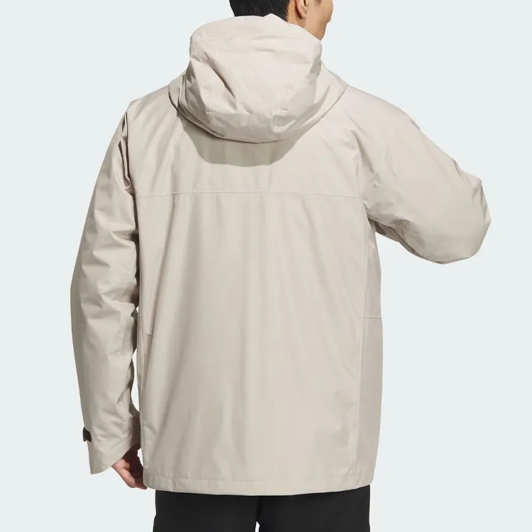 Adidas Waterproof And Windproof Windbreaker Jacket Men's Beige-3