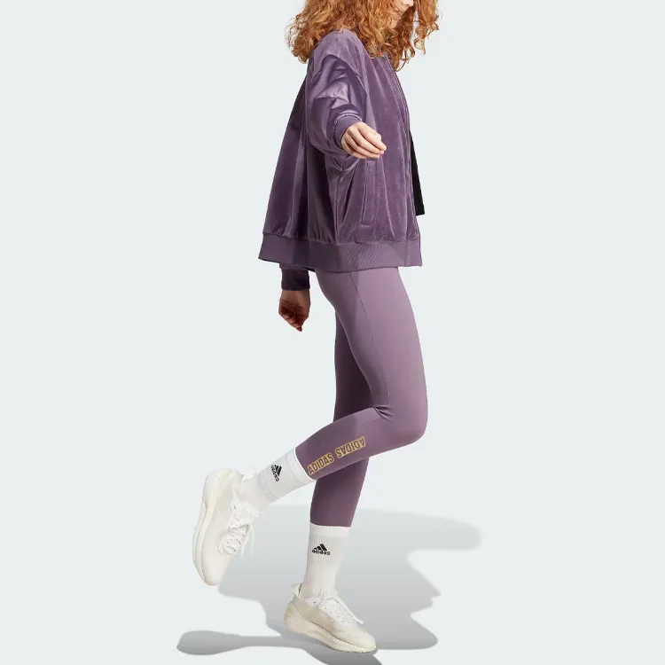Adidas Embossed Monogram Reversible Jackets Coats Women's Dark Gray Violet-4