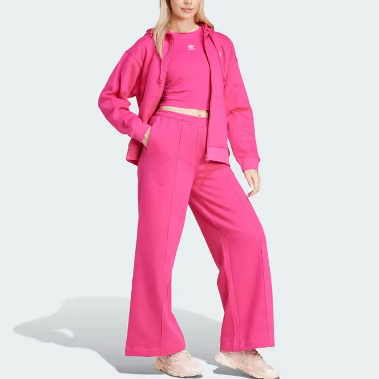 Adidas Originals Essential Essentials Zip Hoodie Sweatshirt Women's Pink-3