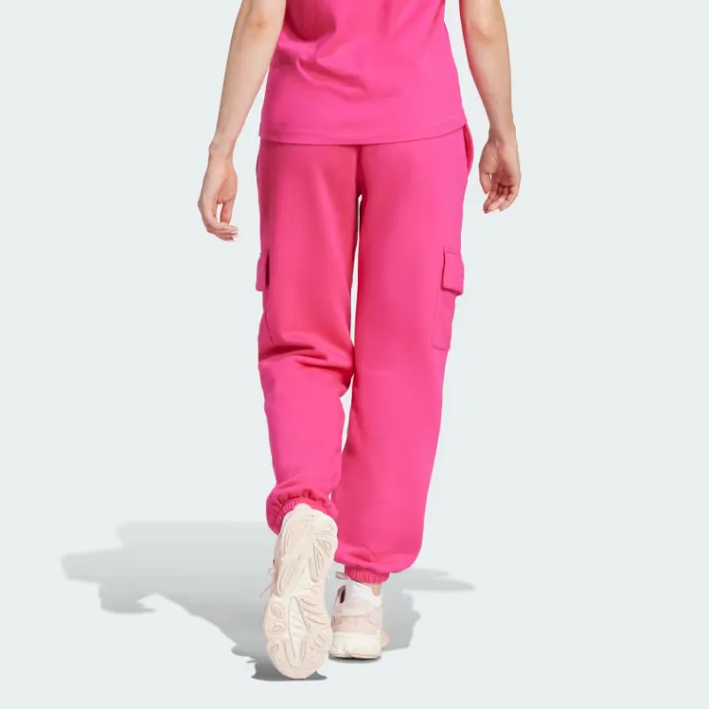 Adidas Originals Essential Essentials Fleece Cargo Joggers Knitted Sports Pants Women's Pink-2