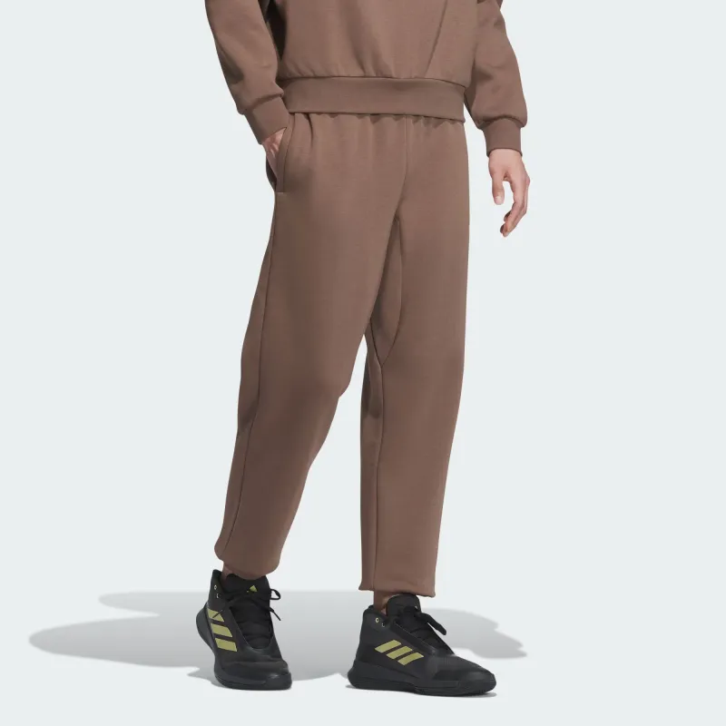 Adidas Qi White Stone Co branded Model Basketball Legends Pants Knitted Sports Pants Men's Stratum Dark Earthy Brown-3