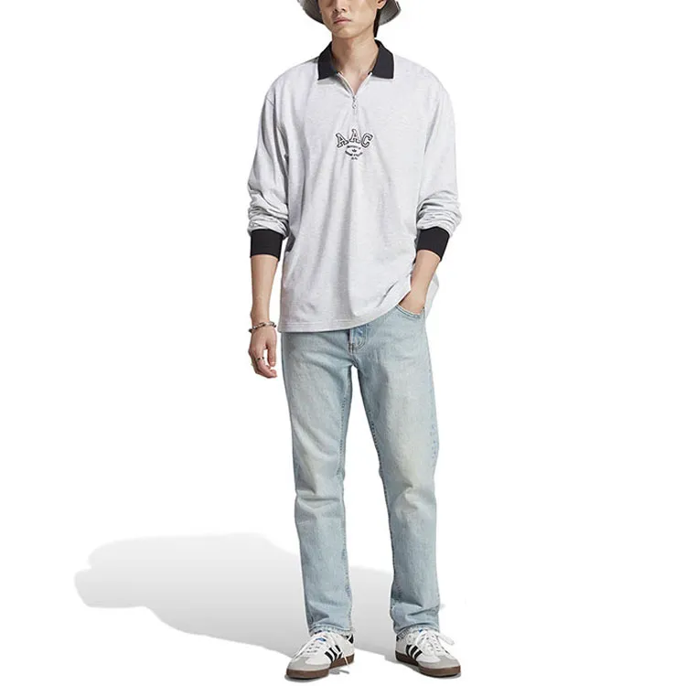 Adidas Polo Shirts Men Gray-3