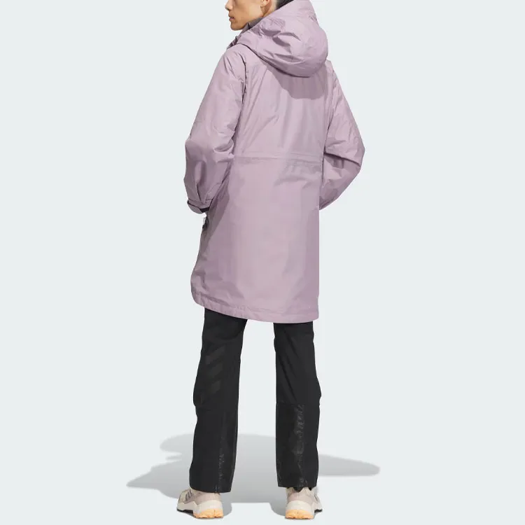 Adidas Water-Resistant Windproof And Rainproof Windbreaker Jacket Women's Pink-3