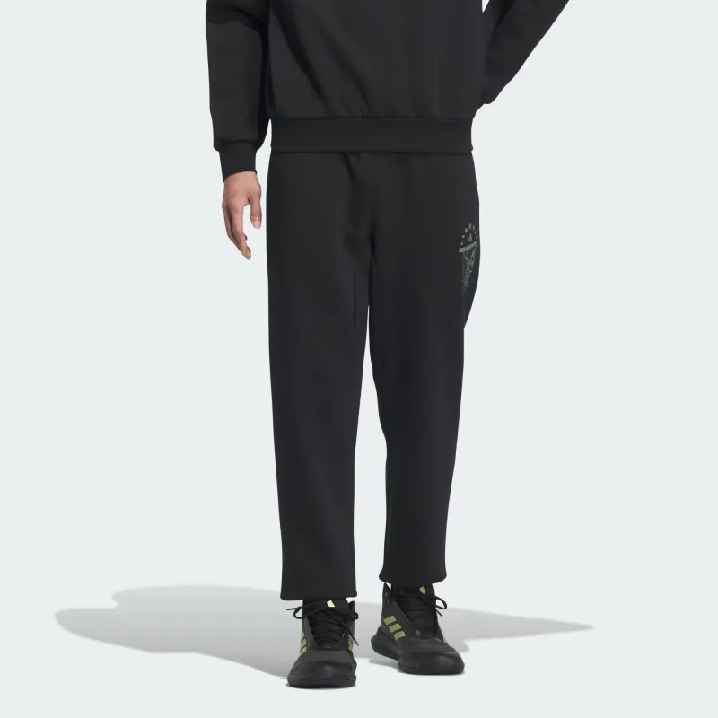 Adidas Basketball Legends Pants Knitted Sports Pants Men's Black-1