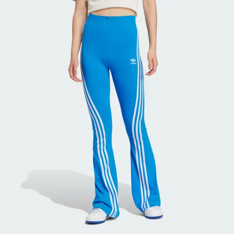 Adidas Originals Adilenium Flared Leggings Knitted Sports Pants Women's Blue-1