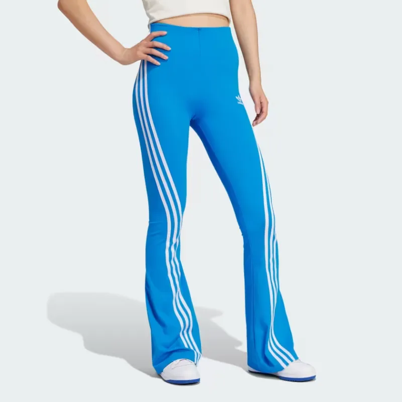 Adidas Originals Adilenium Flared Leggings Knitted Sports Pants Women's Blue-3