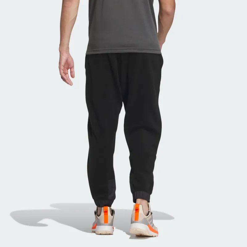 Adidas Fleece Joggers Elastic Cuff Knitted Sweatpants Men's Black-2