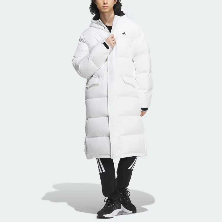 Adidas Puffy Long Down Jacket Down Jacket Men's White-1