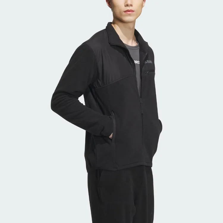 Adidas Fleece Jacket Jackets Coats Men's Black-3