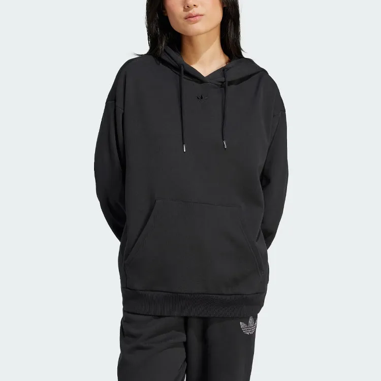 Adidas Originals Embellished Oversized Hoodie Sweatshirt Women's Black-1