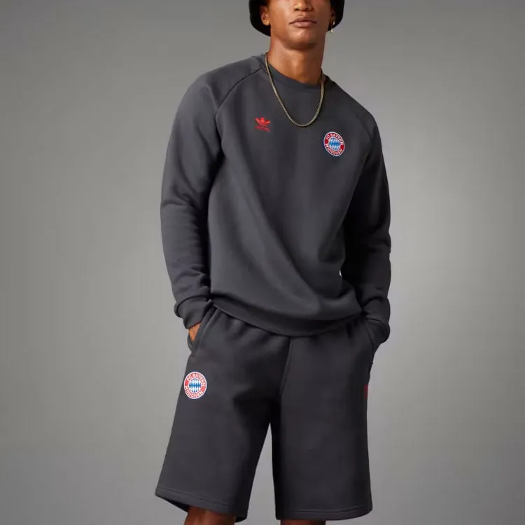 Adidas Essential Fc Bayern Essentials Trefoil Crew Sweatshirt Sweatshirt Men's Dark Gray-1