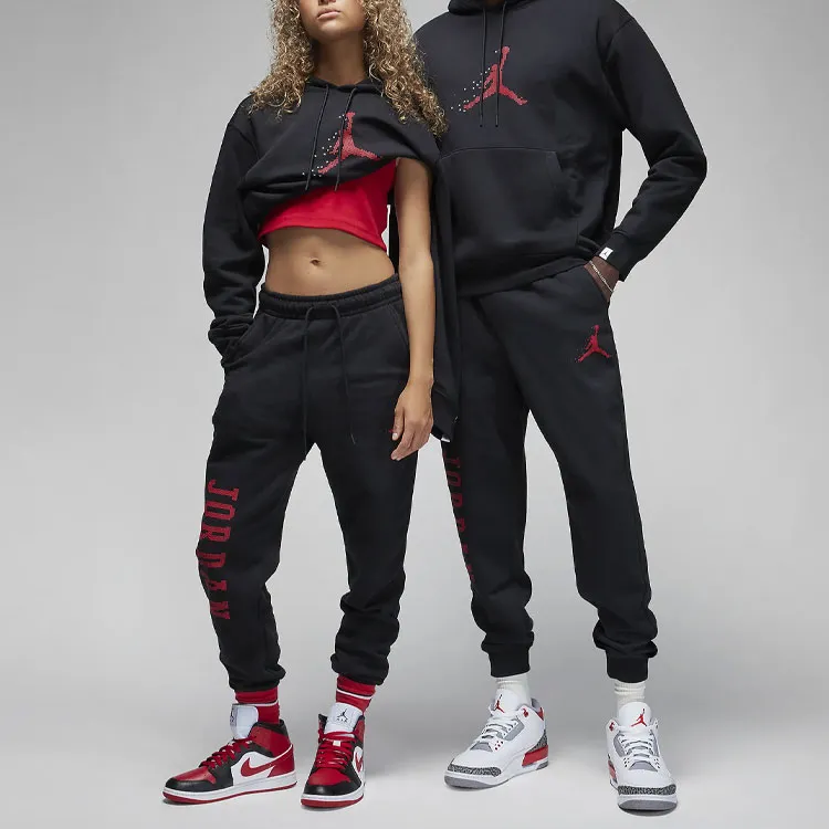 Jordan Essentials Holiday Knitted Sports Pants Unisex Black-1