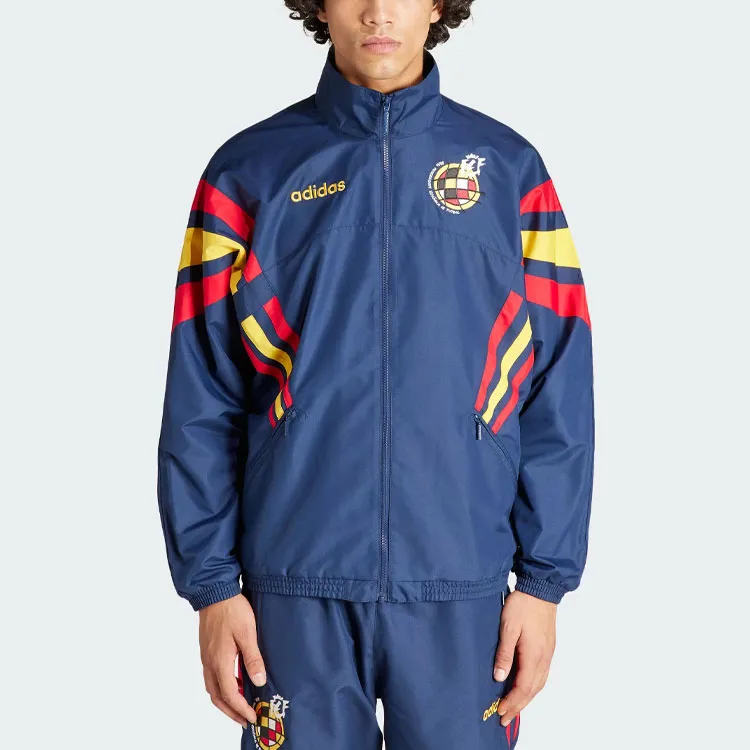 Adidas SPAIN 1996 Woven Track Jacket Retro Sports Stand Collar Jackets Men's Dark Indigo-1