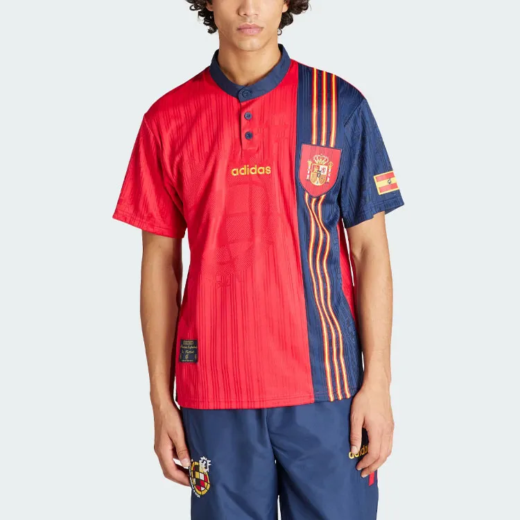 Adidas Spain 1996 Home Jersey Soccer Jerseys Men's Dark Red-2