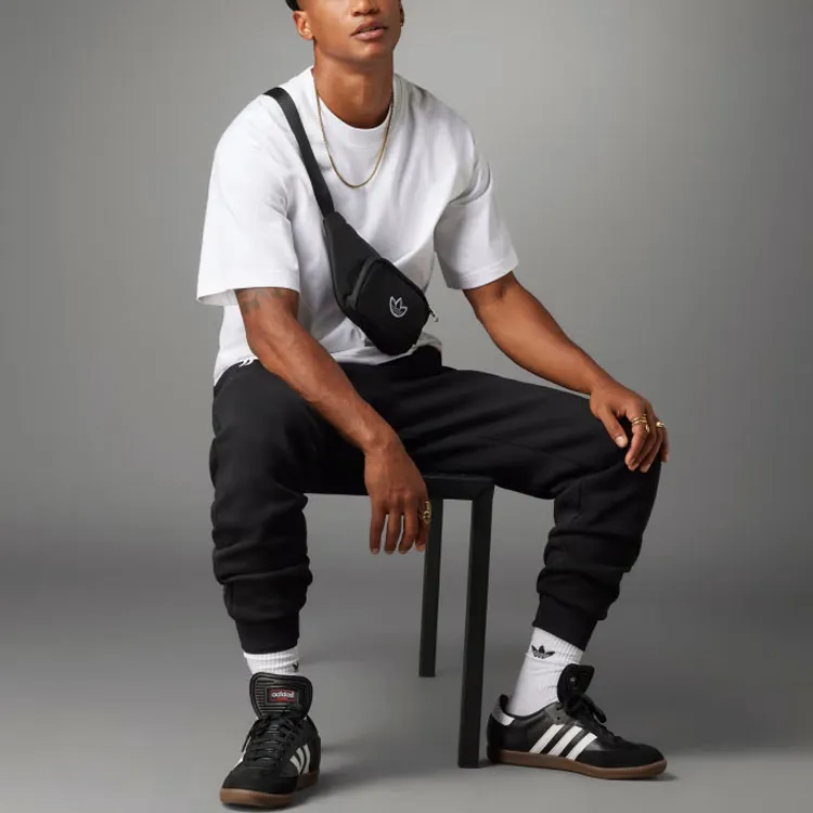 Adidas Originals Essential Juventus Essentials Trefoil Tracksuit Bottoms Knitted Sports Pants Men's Black-3