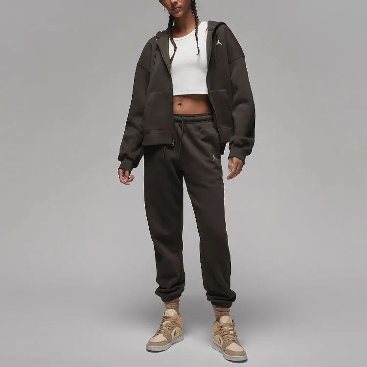 Jordan Brooklyn Brooklyn Fleece Knitted Sports Pants Women's Brown-1