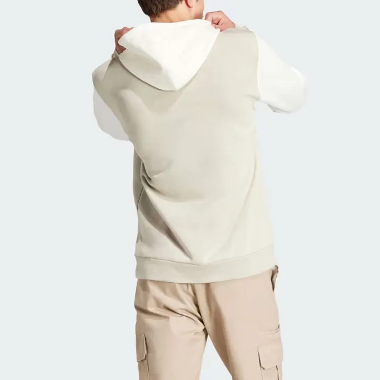 Adidas Essential Essentials Fleece Big Logo Hoodie Sweatshirt Men's Greige-2