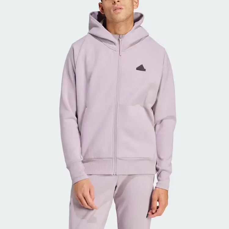 Adidas Z.N.E. Z.N.E. Winterized Full Zip Hooded Track Top Jackets & Coats Men's Light Purple-1