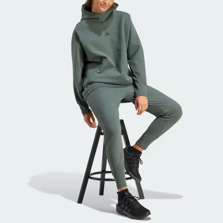 Adidas Z.N.E. Z.N.E. Winterized Tracksuit Bottoms Knitted Sports Pants Women's Green-4
