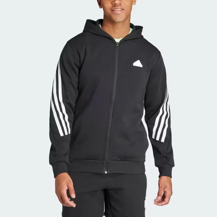 Adidas Future Icons Future Icons 3 Stripes Full Zip Hoodie Jackets & Coats Men's Black-1