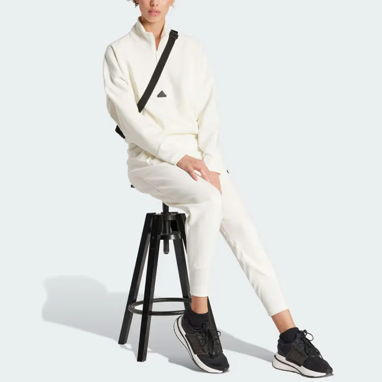 Adidas Z.N.E. Z.N.E. Tracksuit Bottoms Knitted Sports Pants Women's Ecru-4