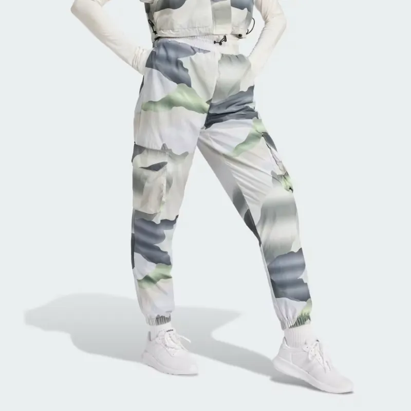 Adidas CITY ESCAPE City Escape Camo Print Cargo Tracksuit Bottoms Casual Pants Women's Gray White-3