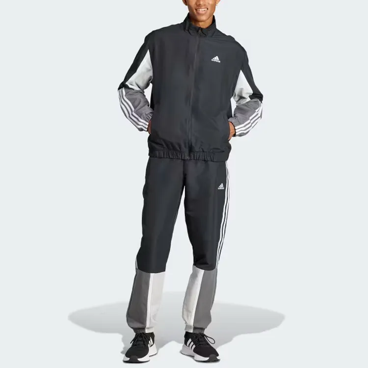 Adidas COLORBLOCK Sportswear Colorblock 3 Stripes Tracksuit Casual Sportswear Men's Black-5