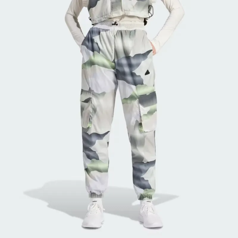 Adidas CITY ESCAPE City Escape Camo Print Cargo Tracksuit Bottoms Casual Pants Women's Gray White-1