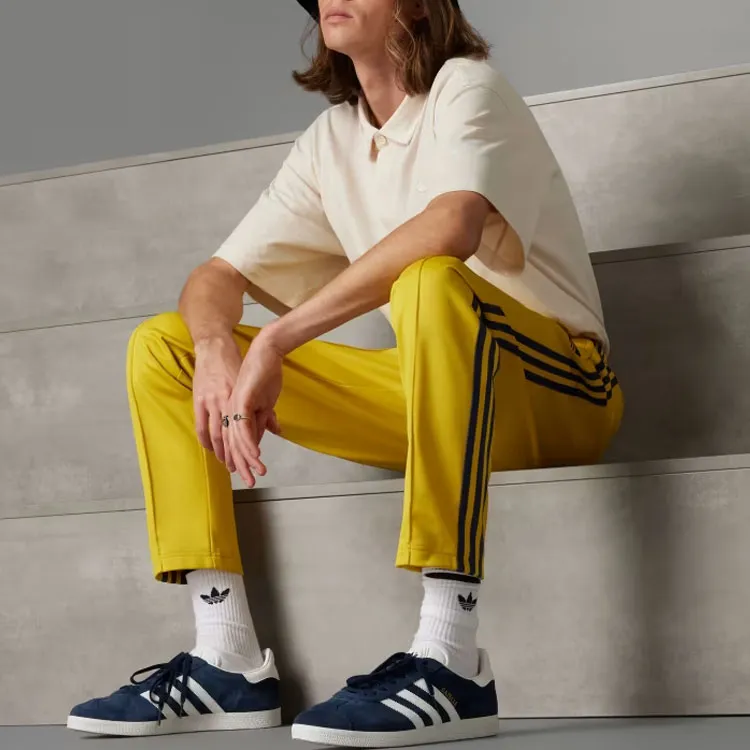 Adidas Originals Sweden Beckenbauer Tracksuit Bottoms Knitted Sports Pants Men's Yellow-4