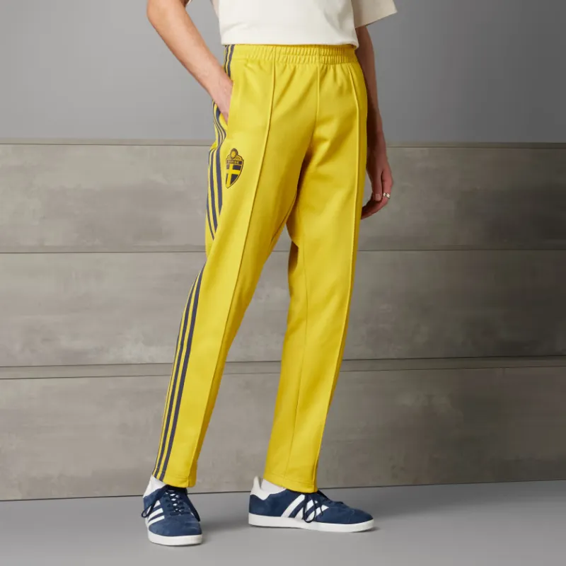 Adidas Originals Sweden Beckenbauer Tracksuit Bottoms Knitted Sports Pants Men's Yellow-1