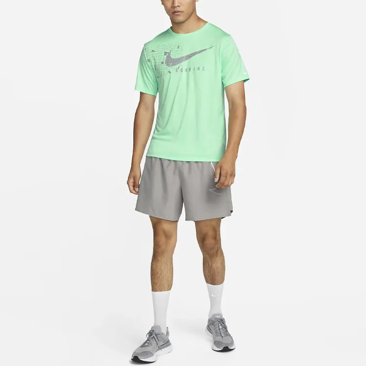 Nike Dri-Fit UV Miler Run Division T-Shirt Men's Green-2
