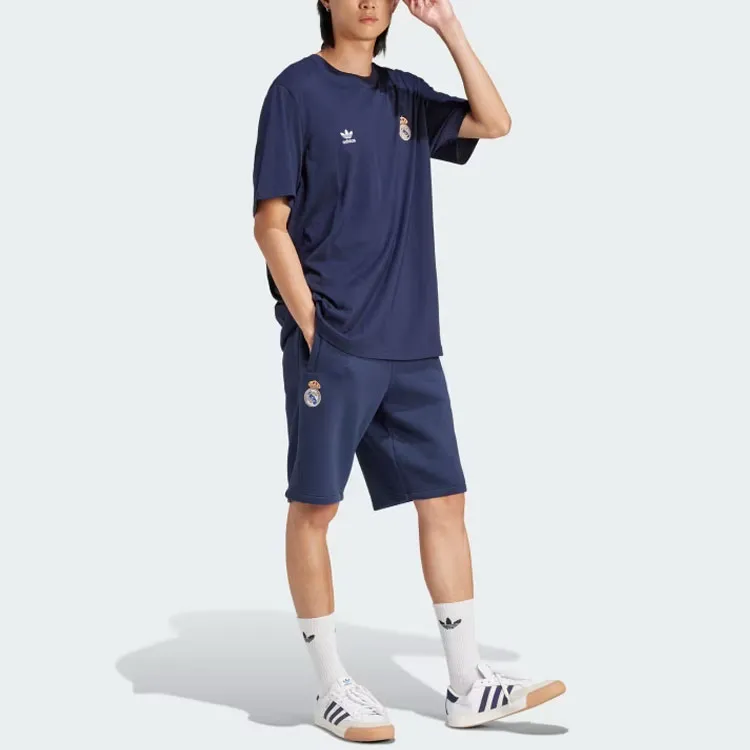 Adidas Originals Essential Real Madrid Essentials Trefoil Shorts Soccer Bottoms Men's Dark Blue-3