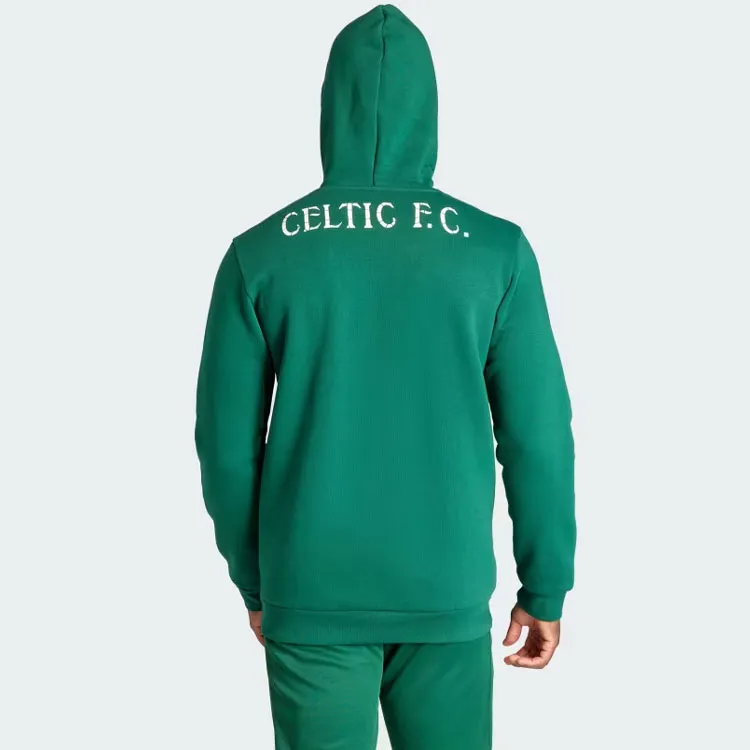 Adidas Originals Essential Celtic Fc Essentials Trefoil Hoodie Sweatshirt Men's Green-2