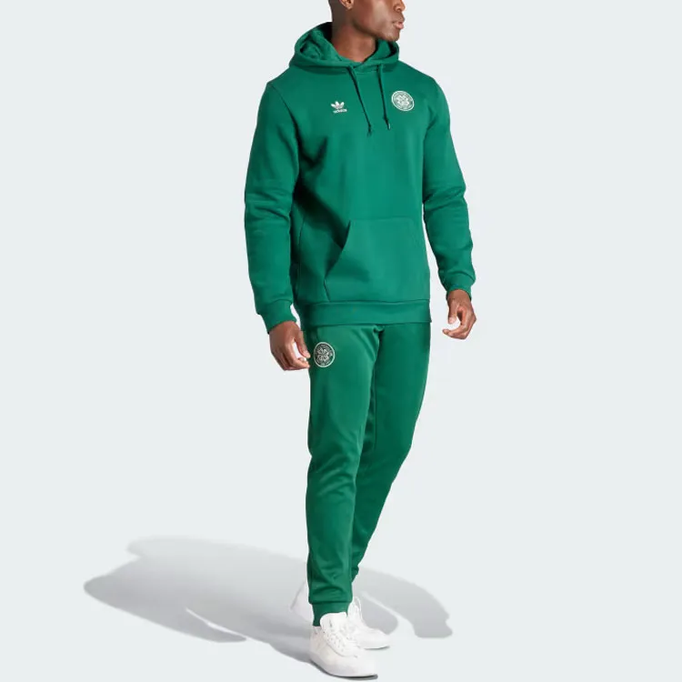 Adidas Originals Essential Celtic Fc Essentials Trefoil Hoodie Sweatshirt Men's Green-3