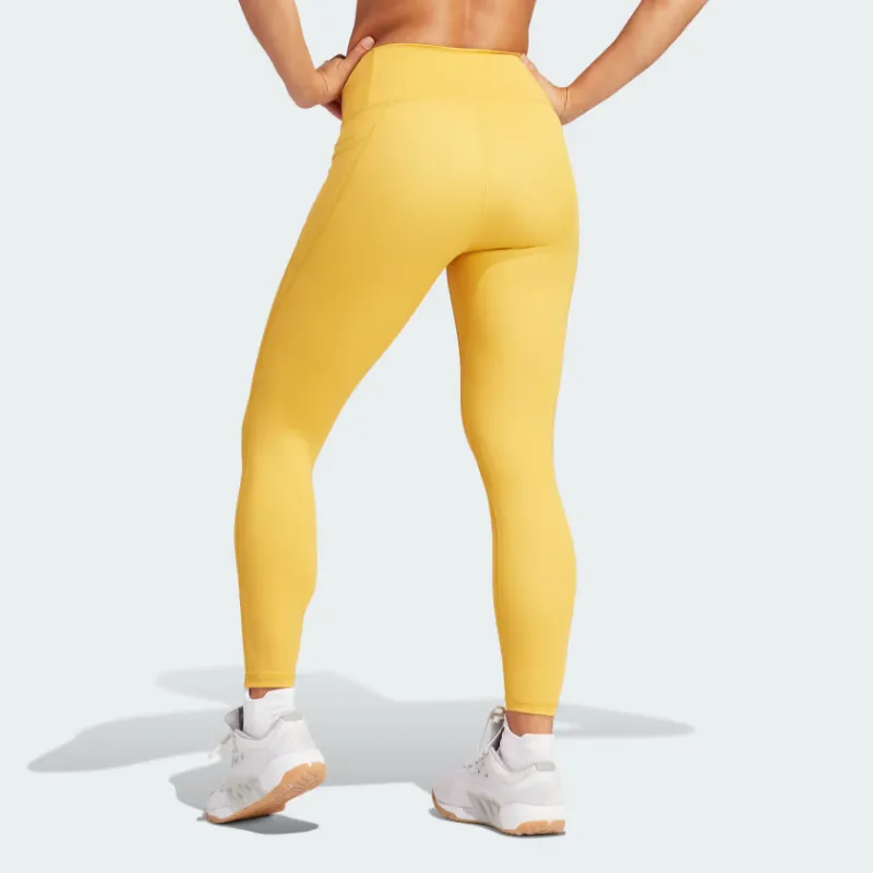 Adidas Optime Stash Pocket High-Waisted 7/8 Leggings Athletic Trousers Women's Yellow-2