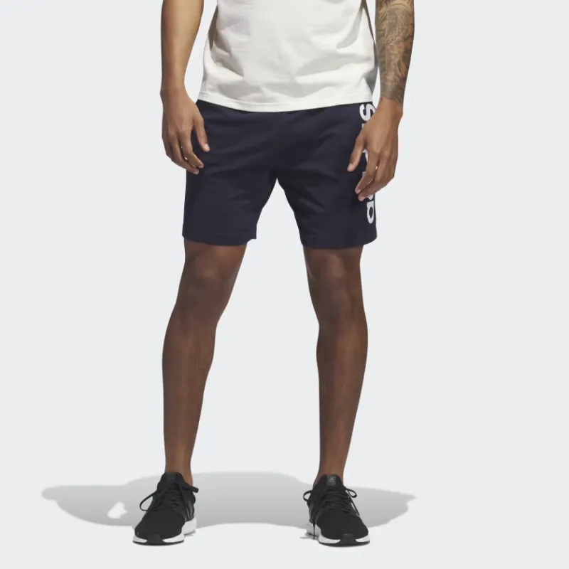 Adidas Aeroready Essentials Single Jersey Linear Logo Shorts Casual Shorts Men's Ink Blue-1